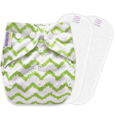 Reusable Baby Cloth Diaper with Adjustable Snap Buttons and Insert (1 Diaper & 2 Pcs Insert)